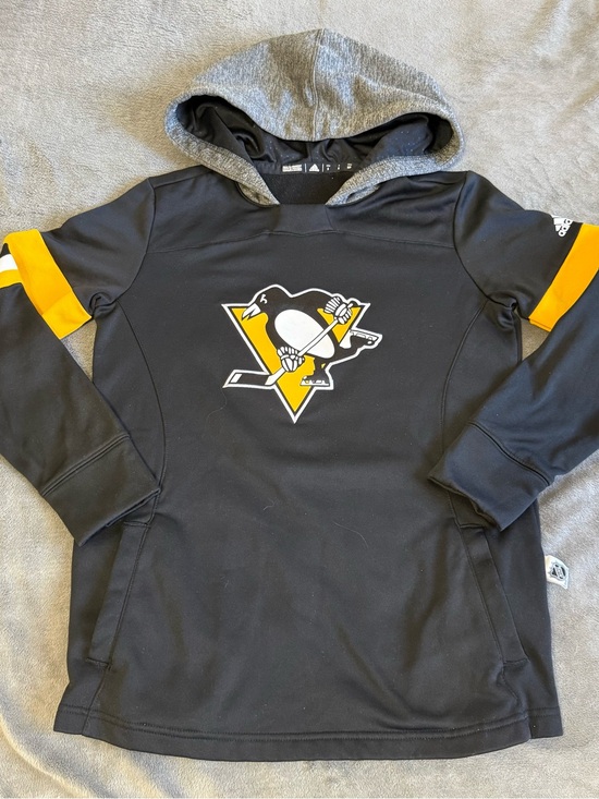adidas Other - Adidas Pittsburgh Penguins NHL jersey-style pullover hoodie size Small Petite